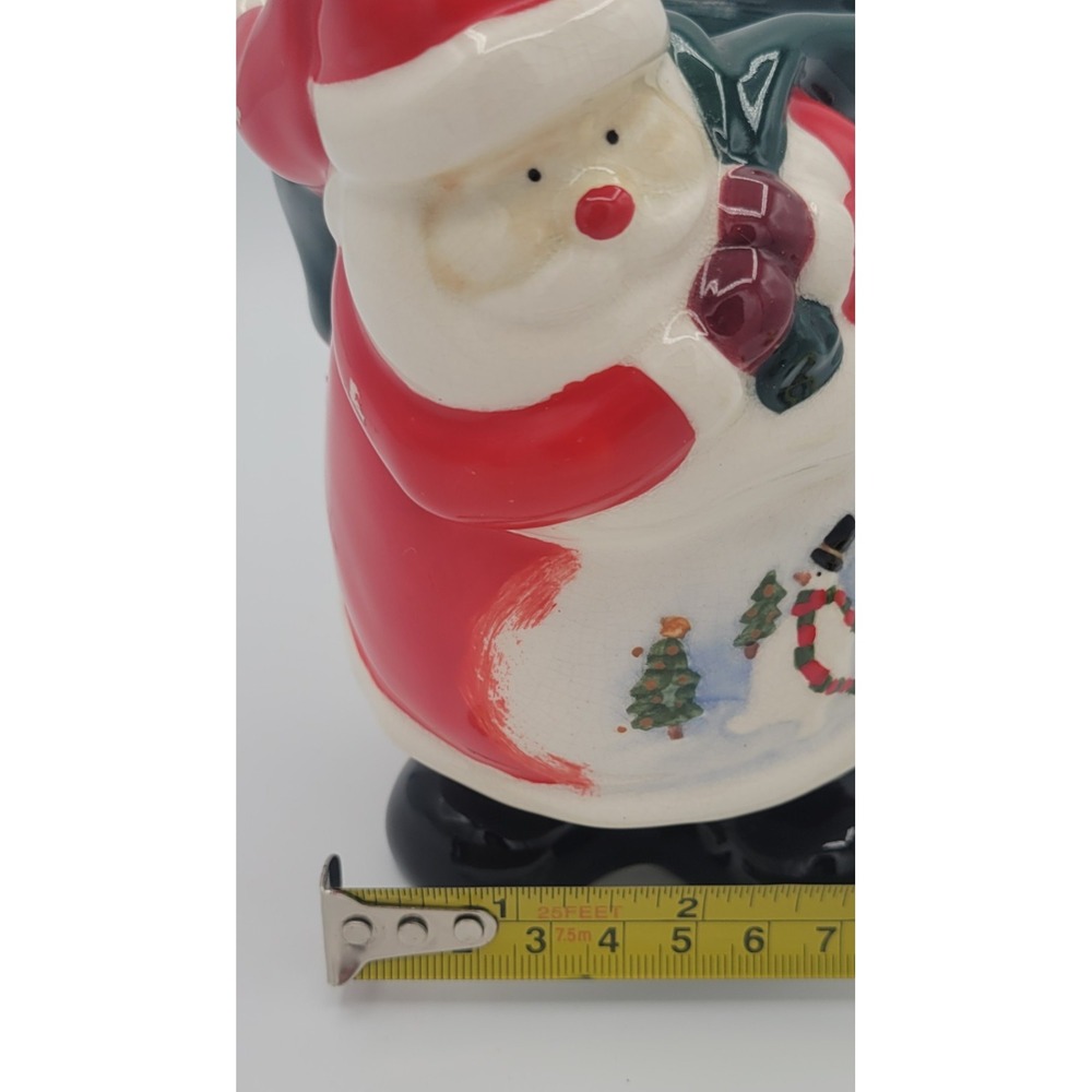 Vintage Russ Berrie Santa Claus 3in Pillar Candle Holder Ceramic Figurine 1960s - Picture 9 of 13